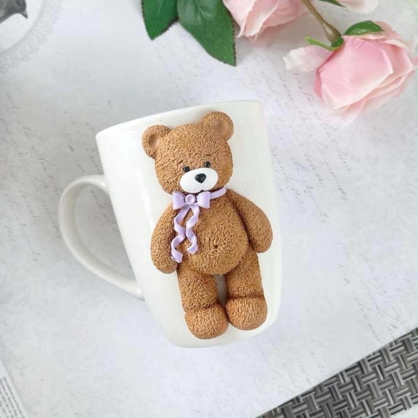 Cana cadou de ziua indragostitilor, personalizata cu lut polimeric Fimo, lucrata handmade, cadou unic pentru ea.