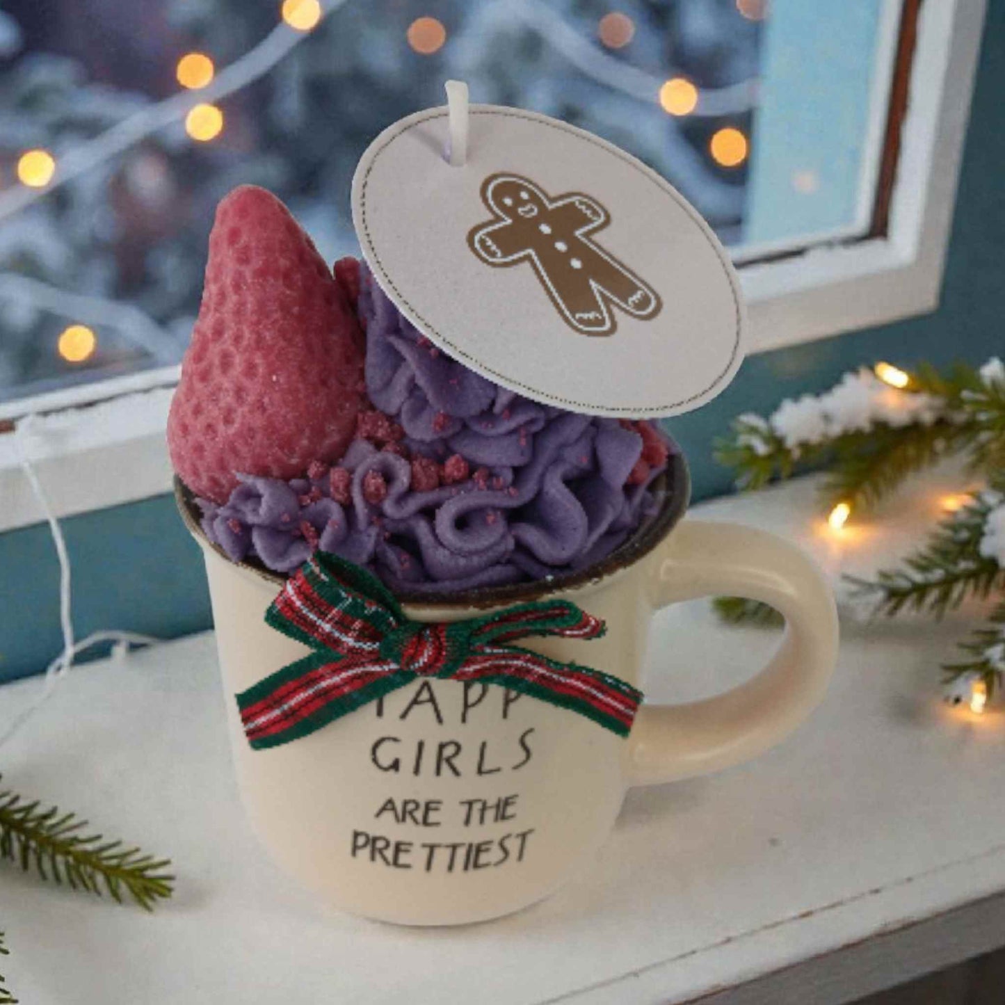 Lumanare de Craciun parfumata, canuta desert, cadou unic de Craciun.