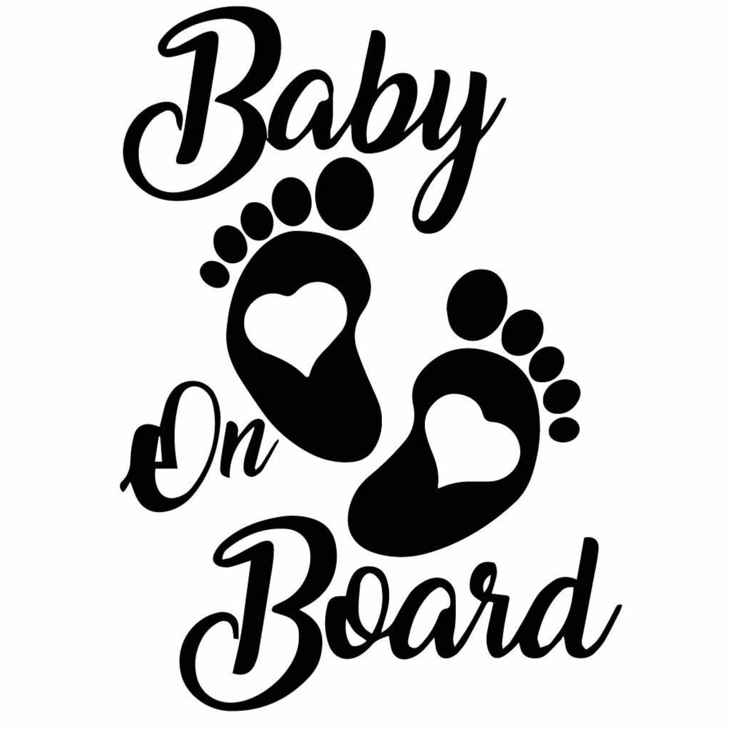 Sticker auto "Baby on board" din autocolant oracal, negru, de cea mai buna calitate.
