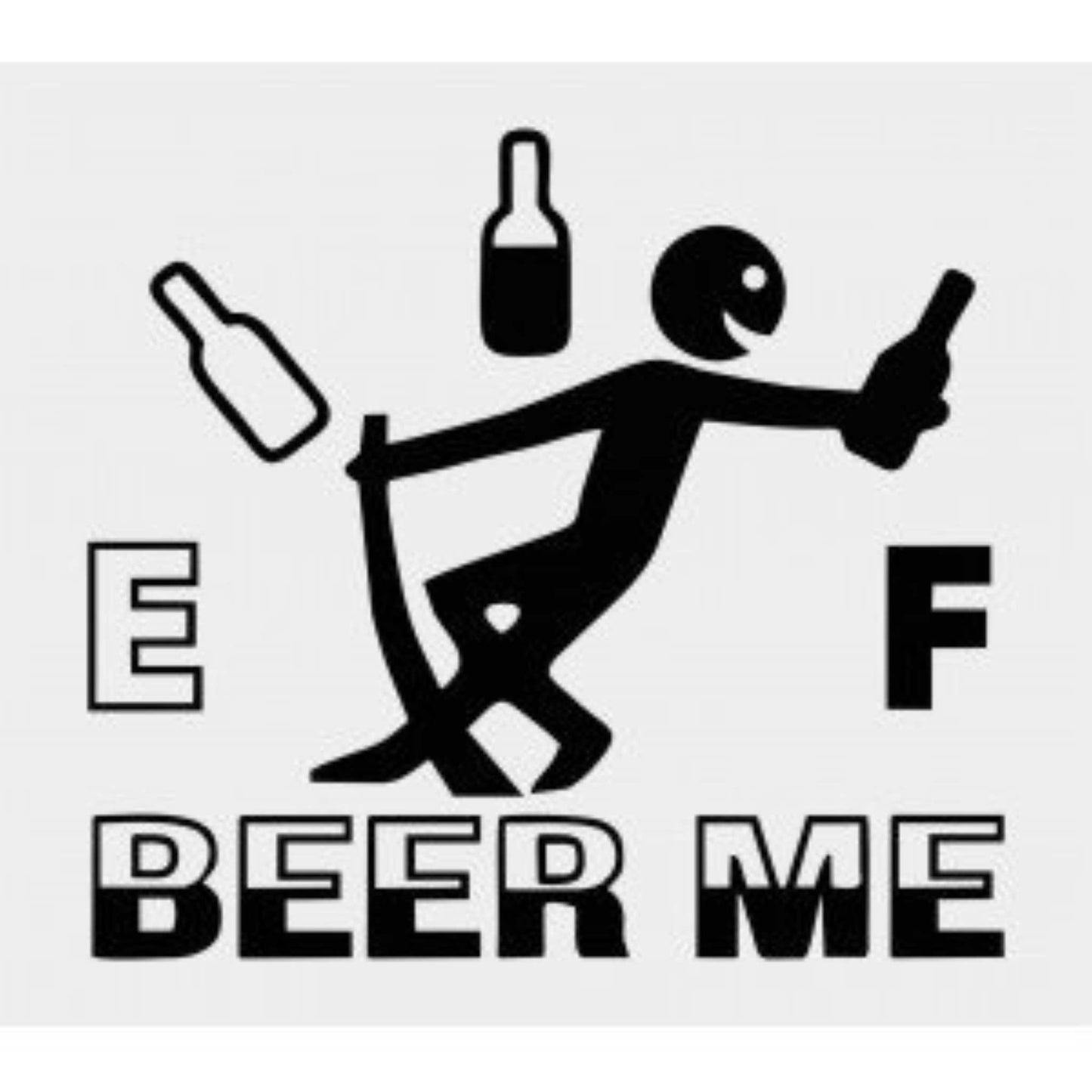 Sticker clapeta rezervor auto, funny, cu text "Beer me", din autocolant oracal premium.