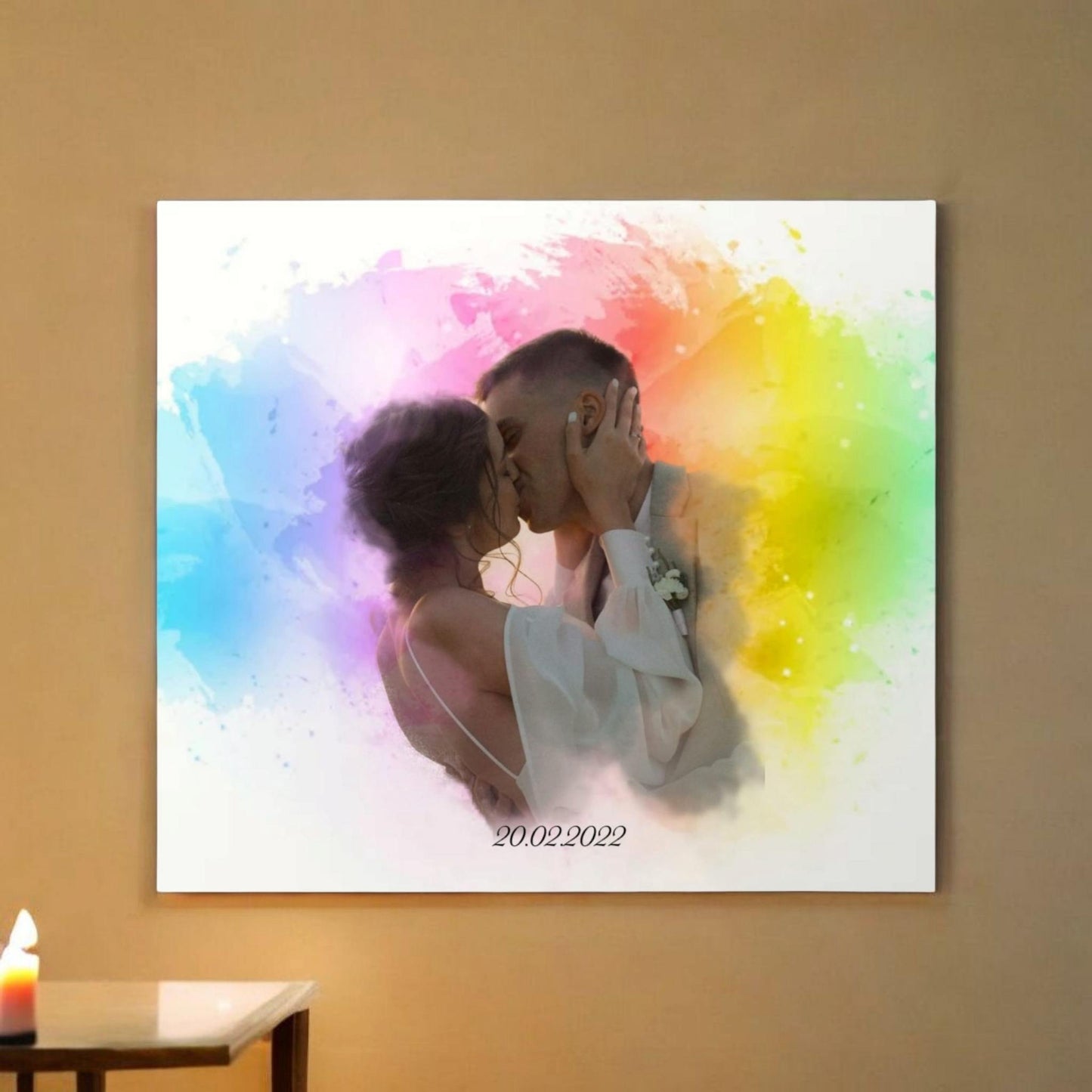 Tablou mare, personalizat cu poza ta si efect watercolor.