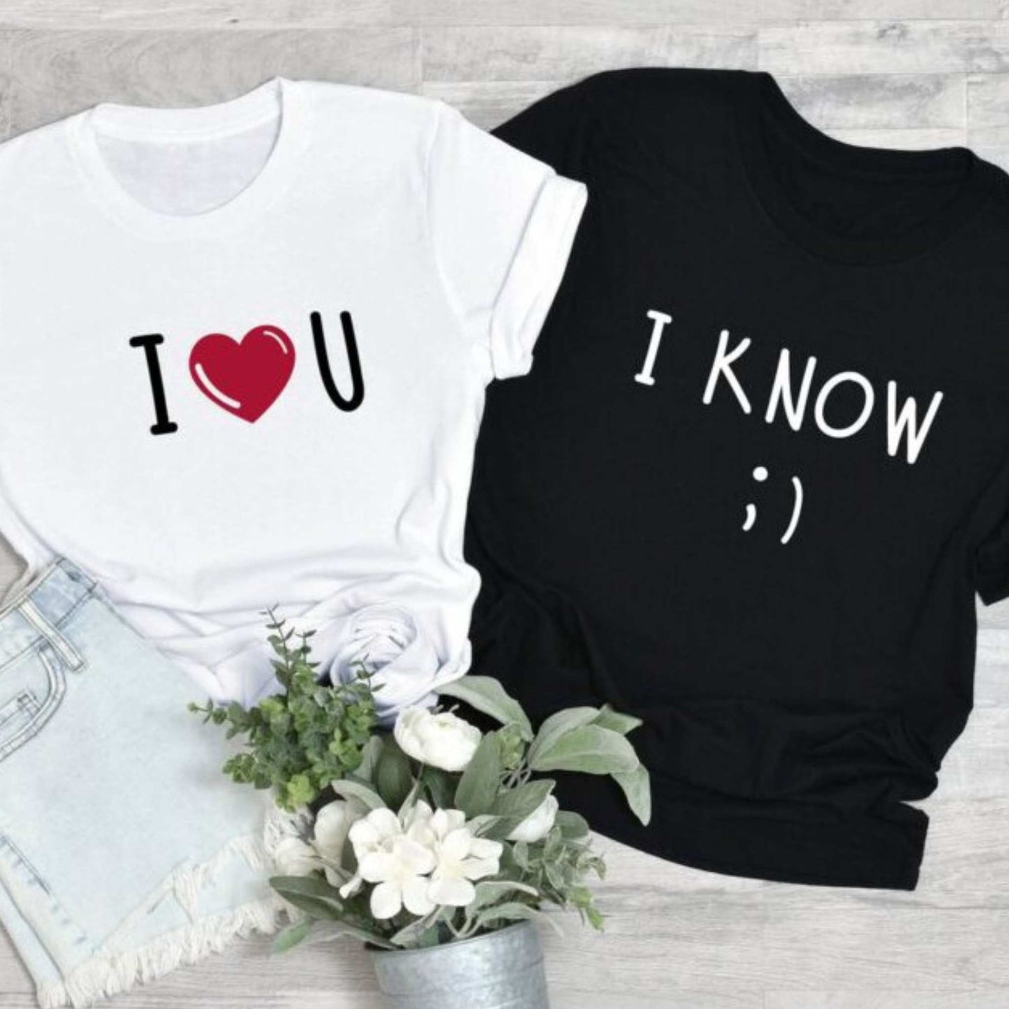 Tricou de cuplu, 100% bumbac, cadou ideal pentru ziua indragostitilor sau aniversare de cuplu.