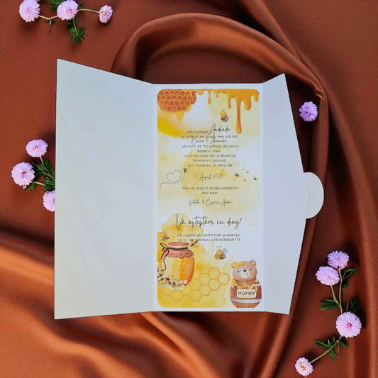 Invitatie de botez alba, baiat, fetita, personalizata, cu plic inclus.Invitatii de botez ieftine, livrare rapida.