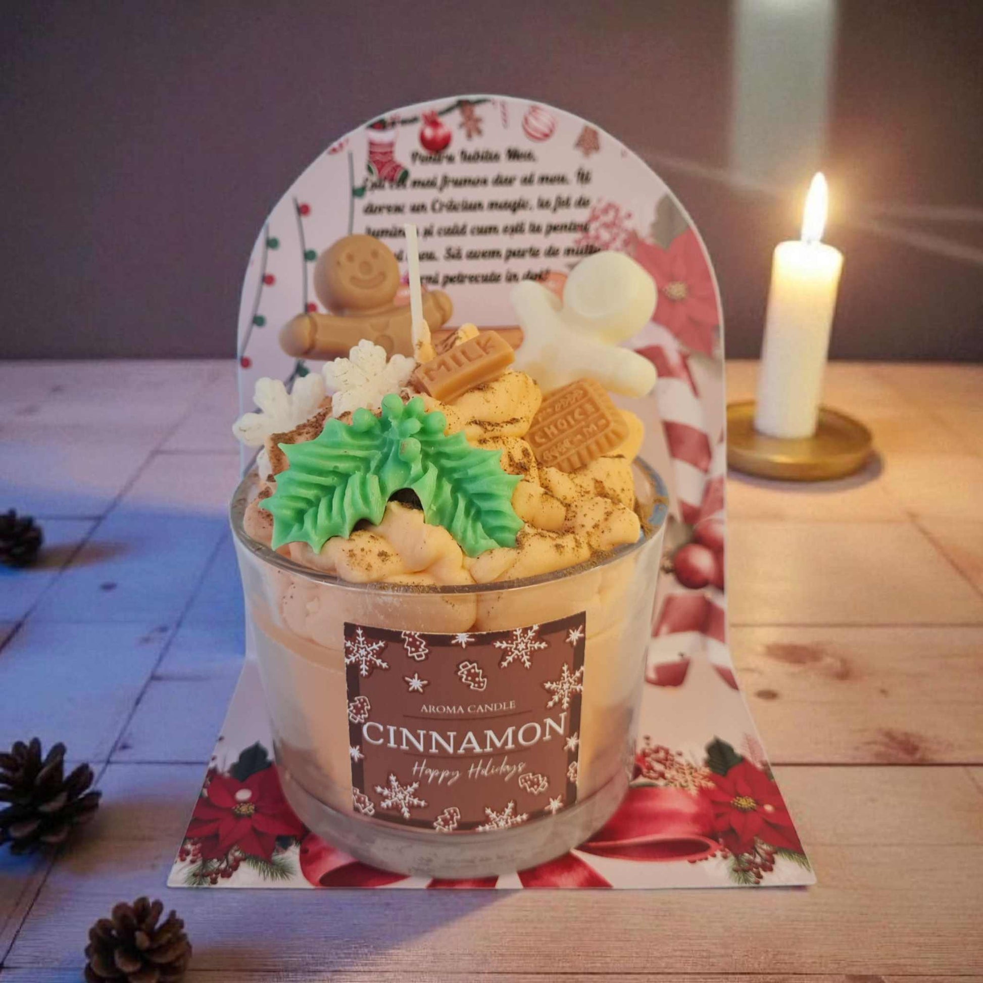 Lumanare de Craciun personalizata pentru iubita, din ceara naturala de soia. Cadou unic de Craciun pentru iubita.