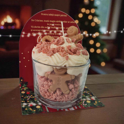 Lumanari de Craciun tip desert personalizat. Cadou unic pentru parinti, de Craciun.