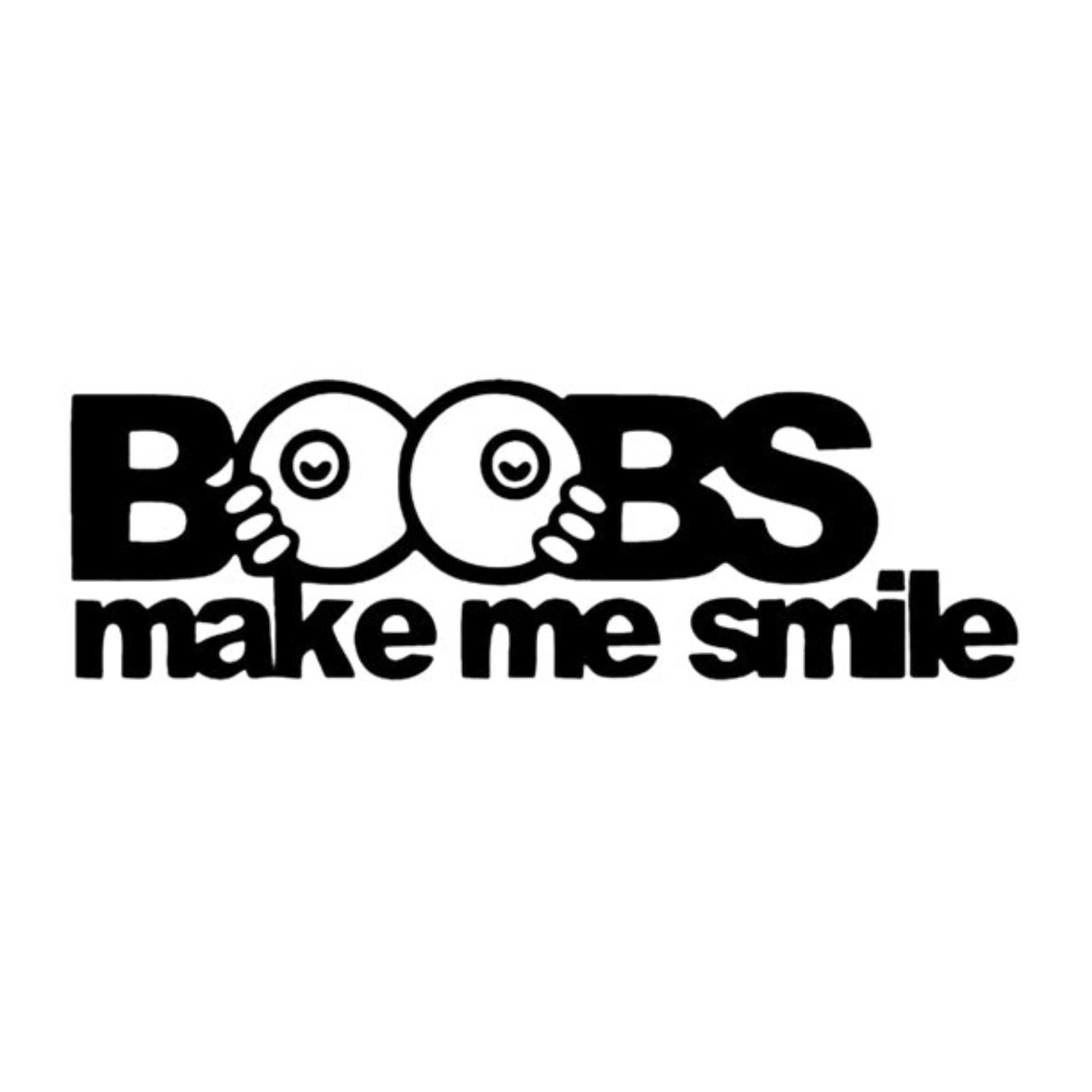 Hood White Vehicle Make & Model Car & Truck Decals & Vinyl "Boobies Make Me Smile" Funny Vinyl Car Window Decal / Bumper Sticker - 5 Inch White Lettering Unbranded Sticker Bomb - Foto 6