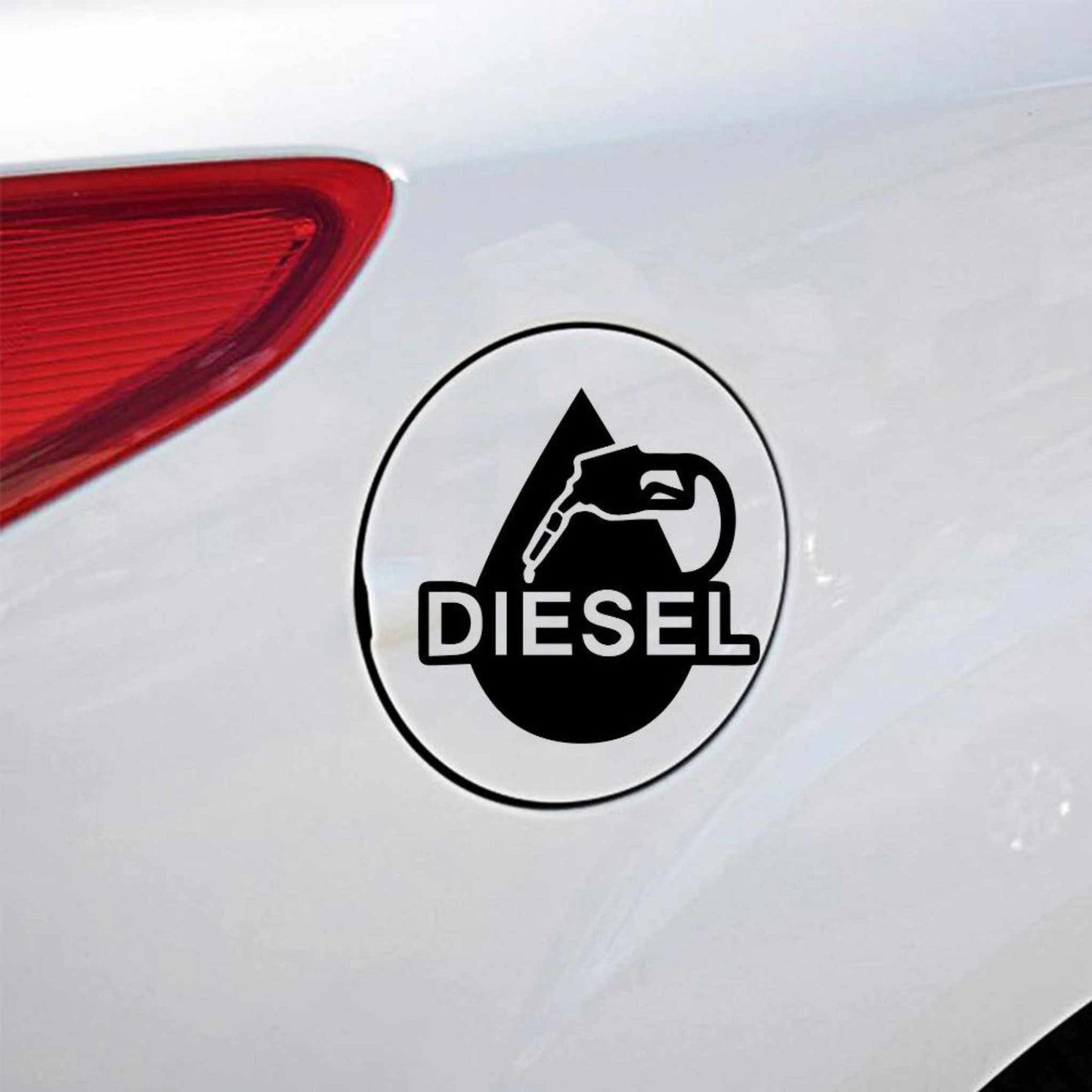 Sticker clapete rezervor auto, personalizat cu model "Diesel", din autocolant oracal de cea mai buna calitate, negru.