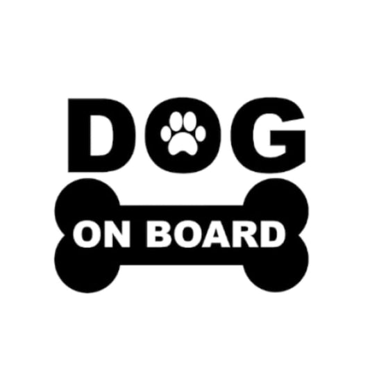 Stickere auto Dog on board, ieftine, rezistente la jet de apa si zgarieturi. Sticker baby on board.