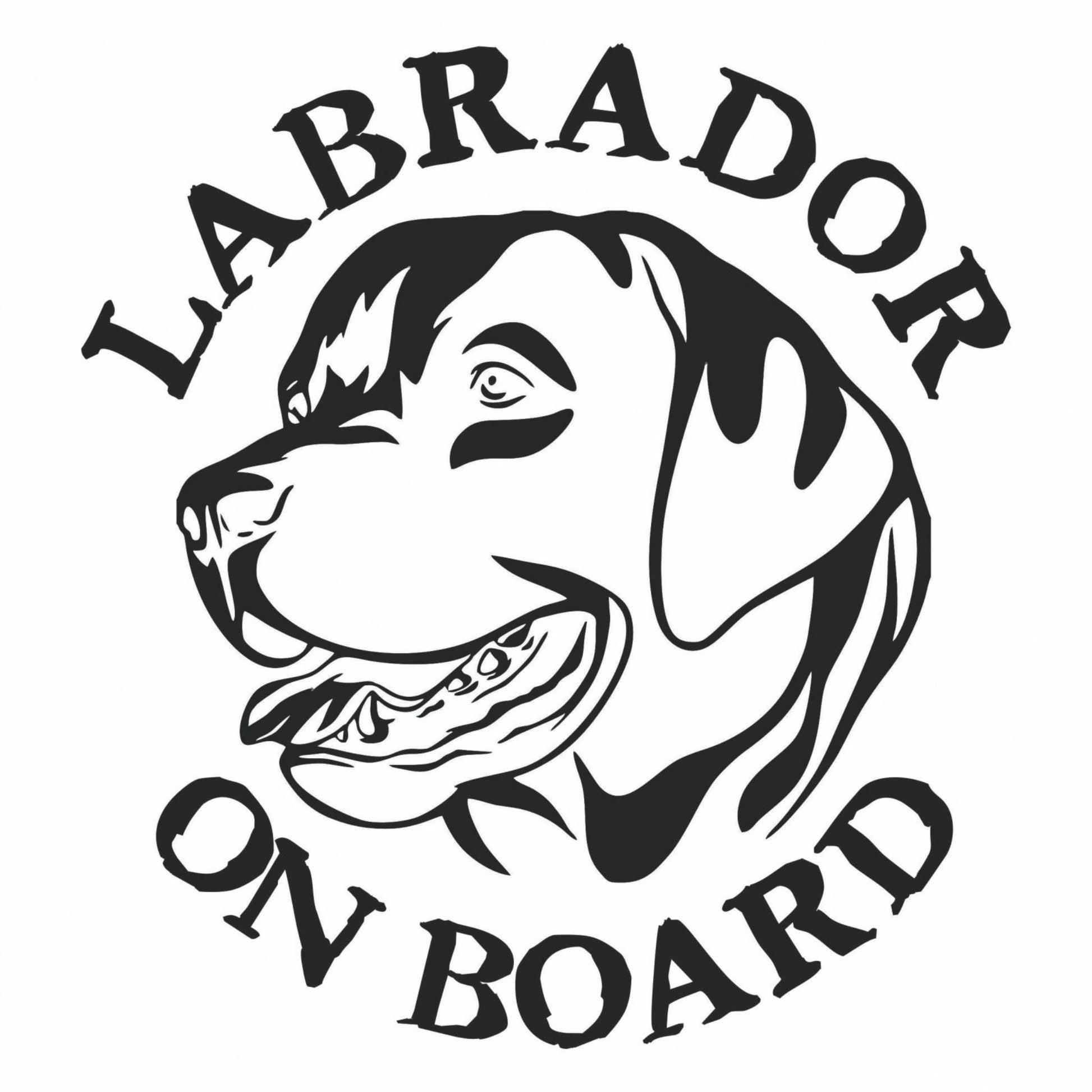 Sticker Labrador on board, auto cu aplicare usoara, rezistent la jet de apa. Sticker labrador on board.