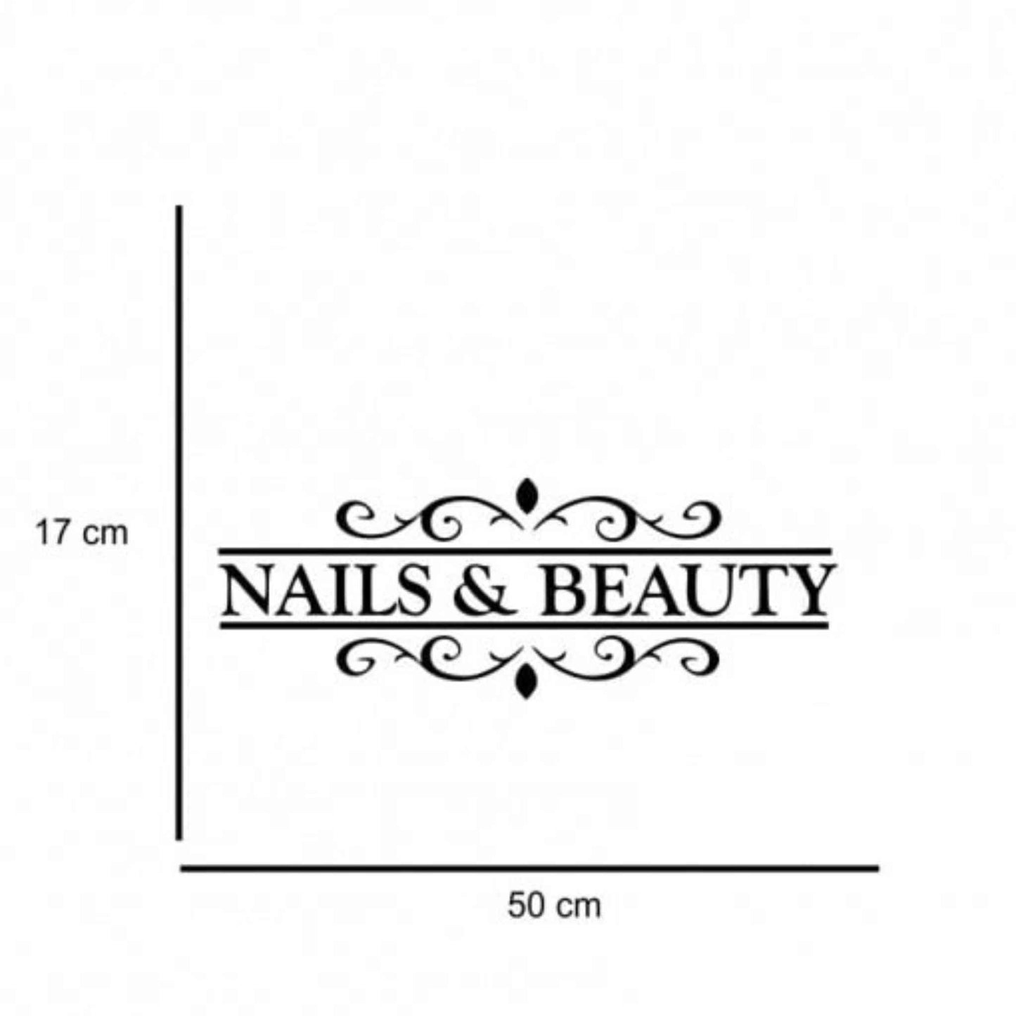 Sticker decorativ Nails Salon / Saloane de unghii pentru perete sau geam. Sticker salon manichiura.