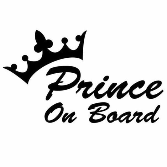 Sticker auto "Prince on board" din oracal autocolant de calitate. Stickere ieftine auto.