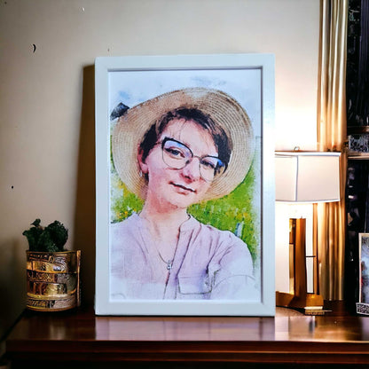 Tablou personalizat cu poza ta, efect acuarela/ watercolor, format A4.