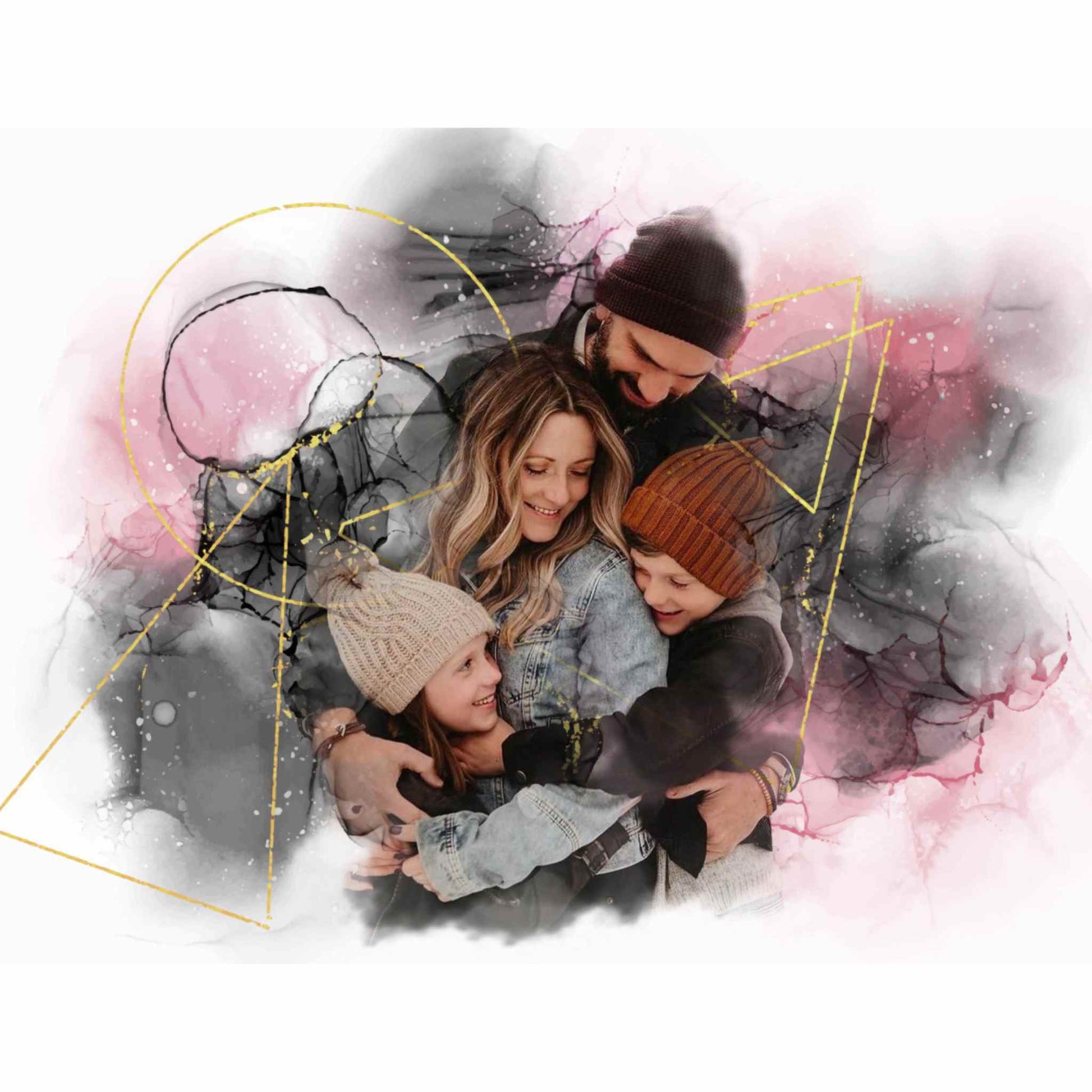 Tablou personalizat watercolor, A3, cu poza ta. Tablou efect acuarela.