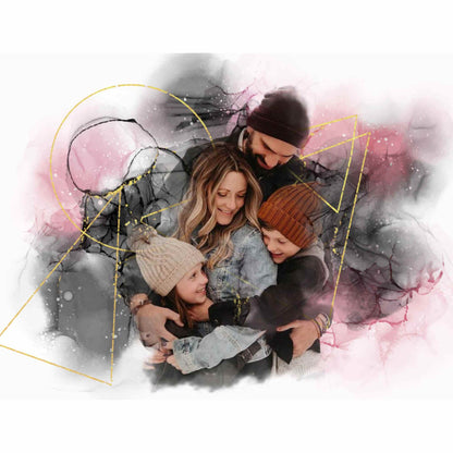 Tablou personalizat watercolor, A3, cu poza ta. Tablou efect acuarela.